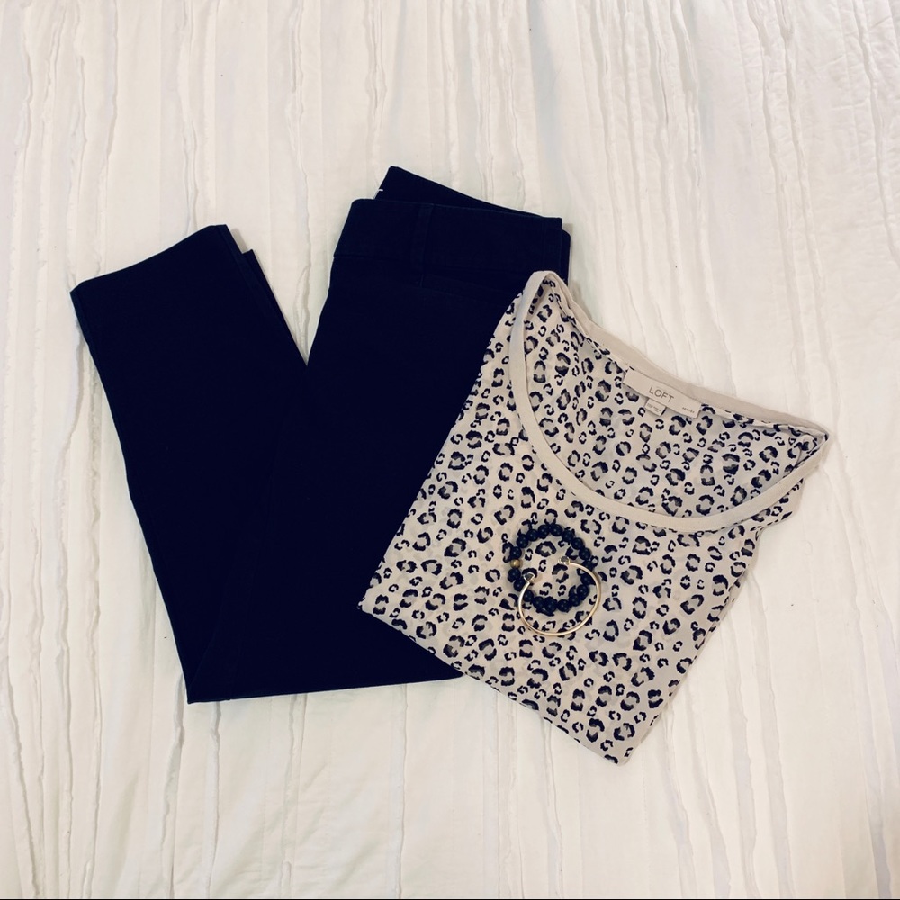 LOFT XXSP Scoop Neck Cheetah Print Blouse